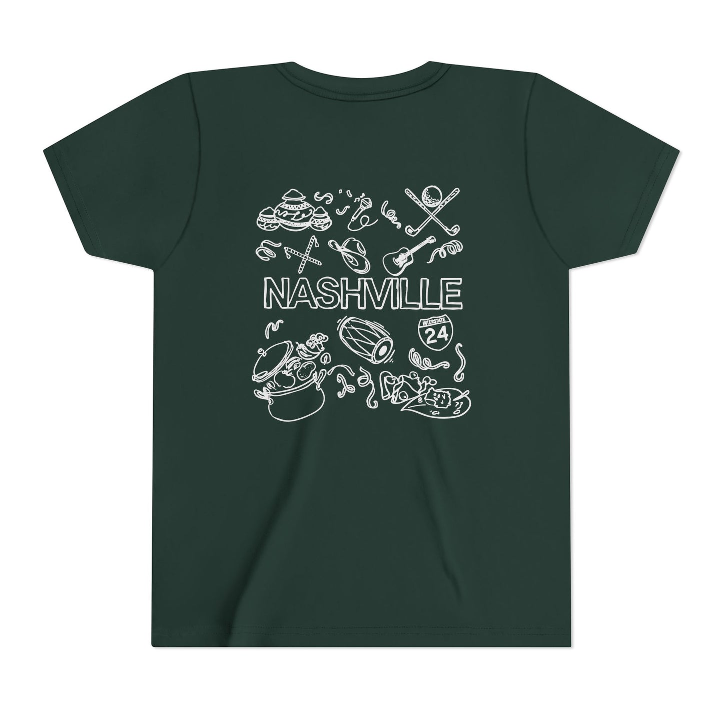 Nashville Youth White Logo Tee