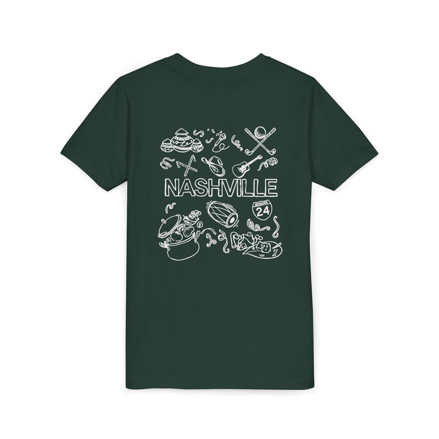 Nashville Youth White Logo Tee